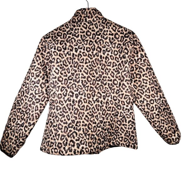 Lands’ End Animal Print Puffer Coat Size Medium Cozy - Picture 2 of 6